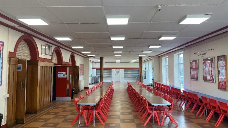 LED lighting in school in Powys